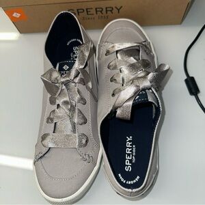 Sperry Lounge LTT Satin Lace Grey Women’s Shoes Size 9 Casual Comfort